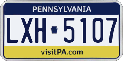 PA license plate LXH5107
