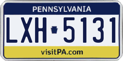 PA license plate LXH5131