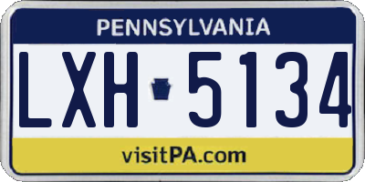 PA license plate LXH5134