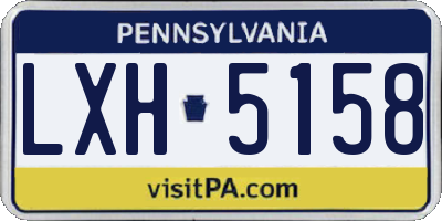 PA license plate LXH5158