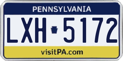 PA license plate LXH5172