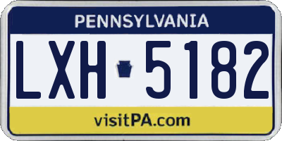 PA license plate LXH5182
