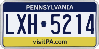 PA license plate LXH5214