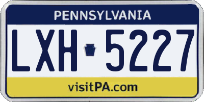PA license plate LXH5227