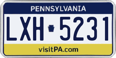 PA license plate LXH5231