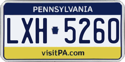 PA license plate LXH5260