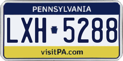 PA license plate LXH5288