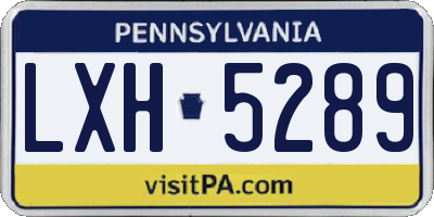 PA license plate LXH5289