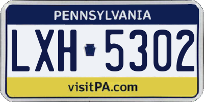 PA license plate LXH5302