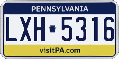 PA license plate LXH5316