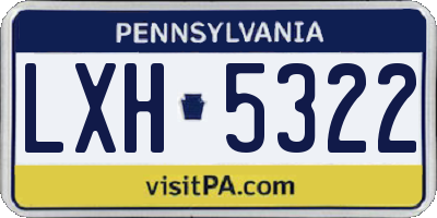 PA license plate LXH5322