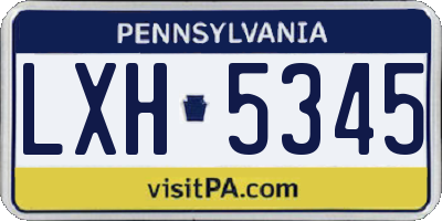 PA license plate LXH5345