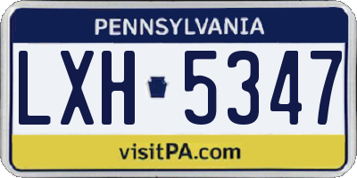 PA license plate LXH5347