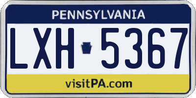 PA license plate LXH5367