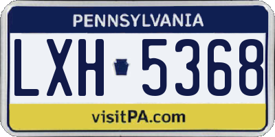 PA license plate LXH5368