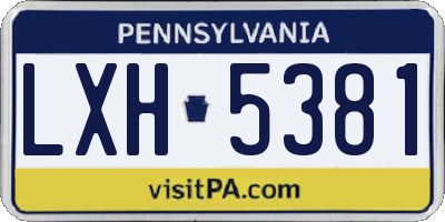 PA license plate LXH5381