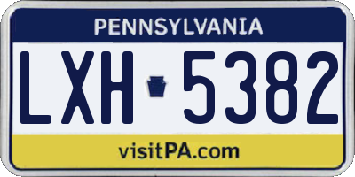 PA license plate LXH5382