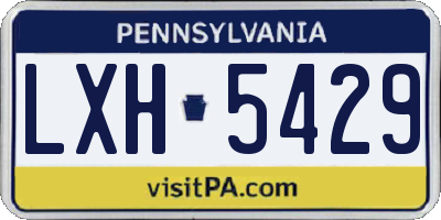 PA license plate LXH5429