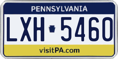 PA license plate LXH5460
