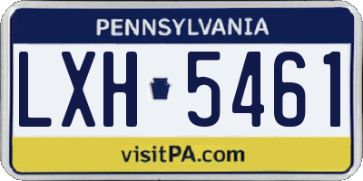 PA license plate LXH5461