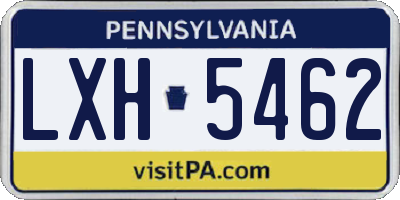 PA license plate LXH5462