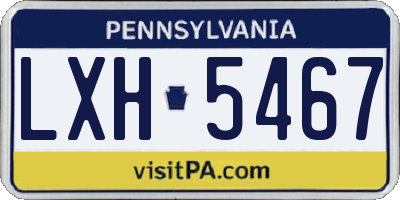 PA license plate LXH5467