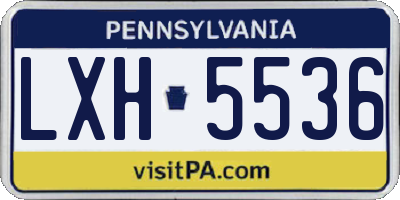 PA license plate LXH5536