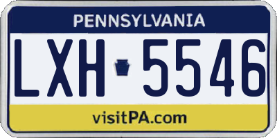 PA license plate LXH5546