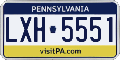 PA license plate LXH5551