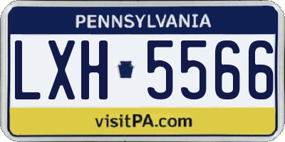 PA license plate LXH5566
