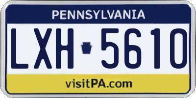 PA license plate LXH5610