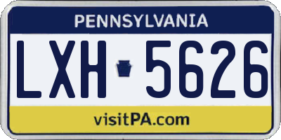 PA license plate LXH5626