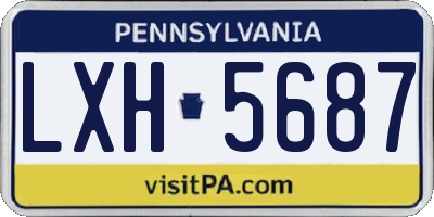 PA license plate LXH5687