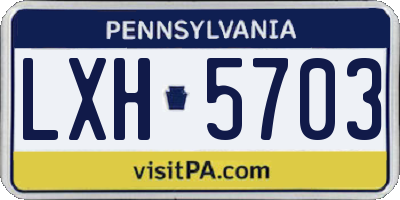 PA license plate LXH5703