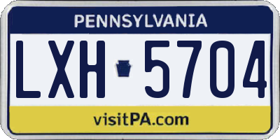 PA license plate LXH5704