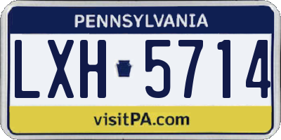 PA license plate LXH5714