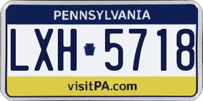 PA license plate LXH5718
