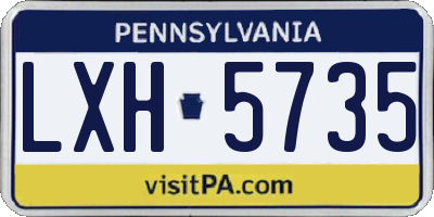 PA license plate LXH5735