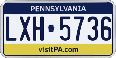 PA license plate LXH5736