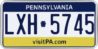 PA license plate LXH5745