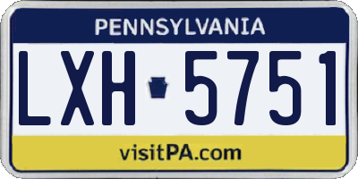 PA license plate LXH5751