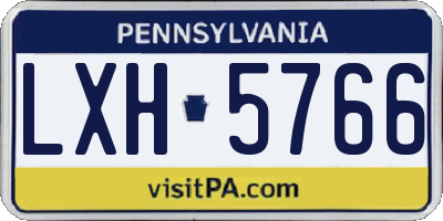 PA license plate LXH5766