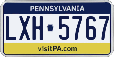 PA license plate LXH5767
