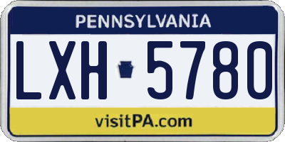 PA license plate LXH5780