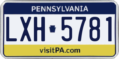 PA license plate LXH5781