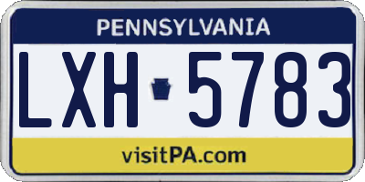 PA license plate LXH5783