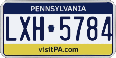 PA license plate LXH5784