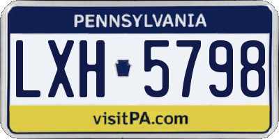 PA license plate LXH5798