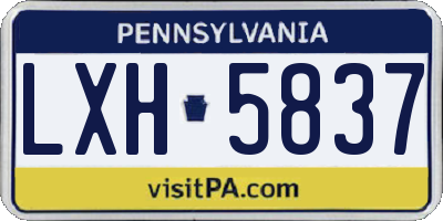 PA license plate LXH5837