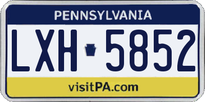 PA license plate LXH5852
